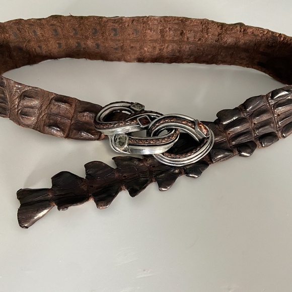 Alligator belt authentic, genuine jeweled buckle made by artisan… main image 5